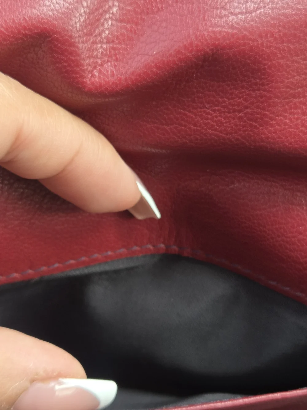 Vera Pelle Red Leather Trifold Wallet